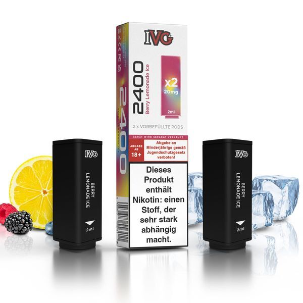 IVG 2400 Pods 20mg 2ml Berry Lemonade Ice IVG 2400 Pods 20mg 2ml