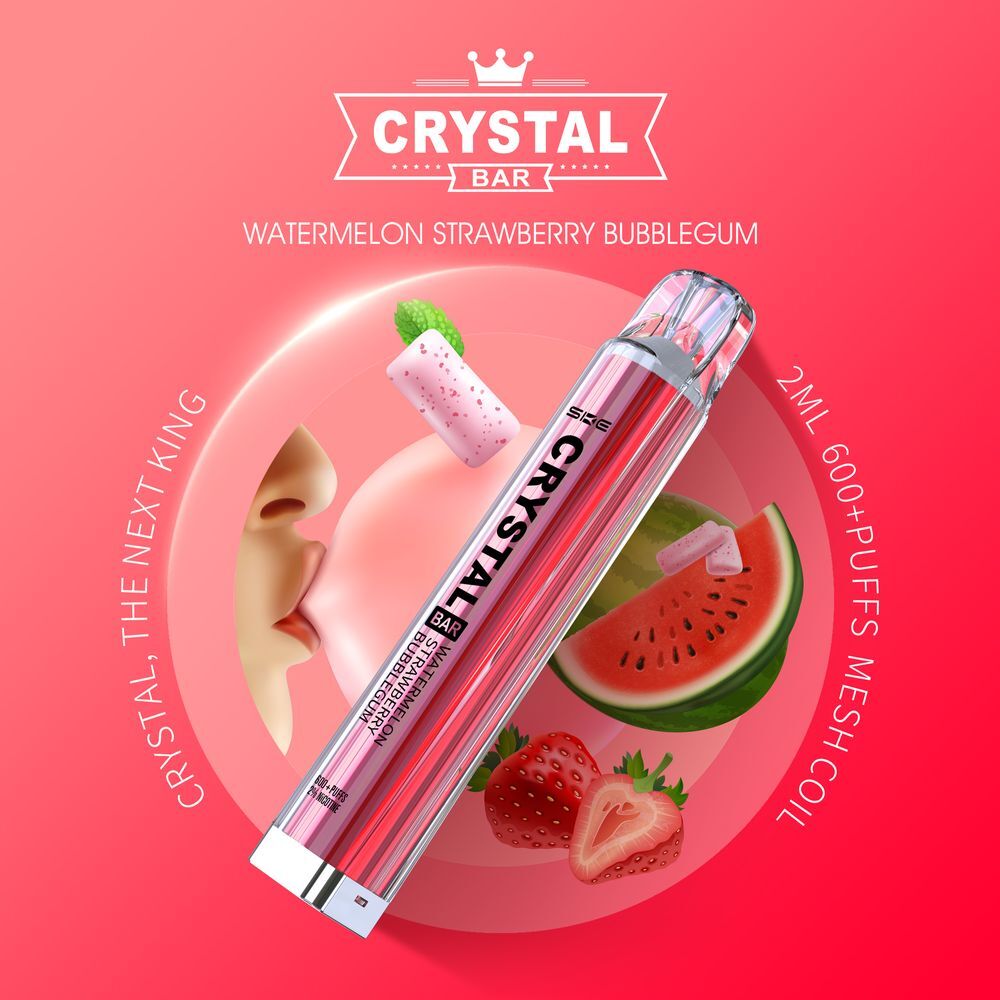 Crystal Bar SKE 600 Watermelon Strawberry Bubblegum Crystal Bar SKE 600 Watermelon Strawberry Bubblegum